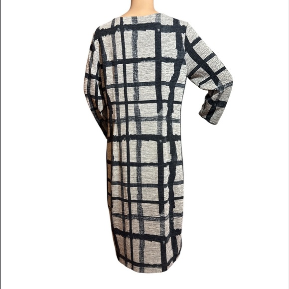 "Cato Est 1946 J/M Dress Enchanted Burlap Gray Black
size large grid plaid - Picture 3 of 3